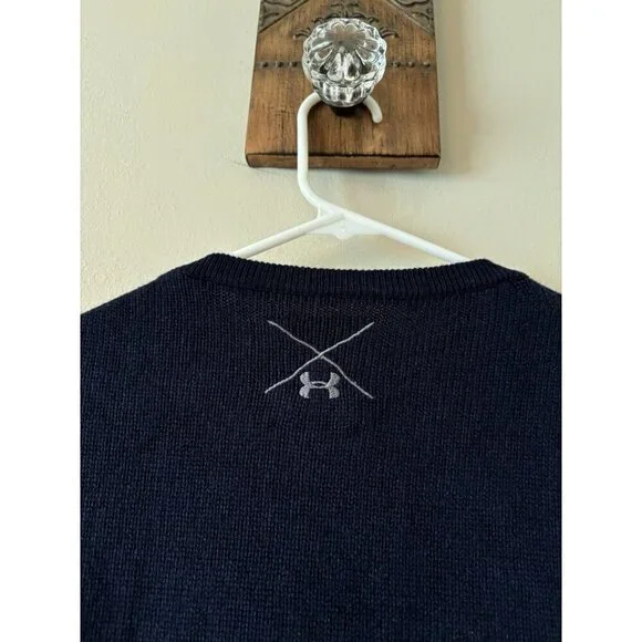 NWT Under Armour Mens Size XL Blue Cashmere Silk Blend Pullover Sweater